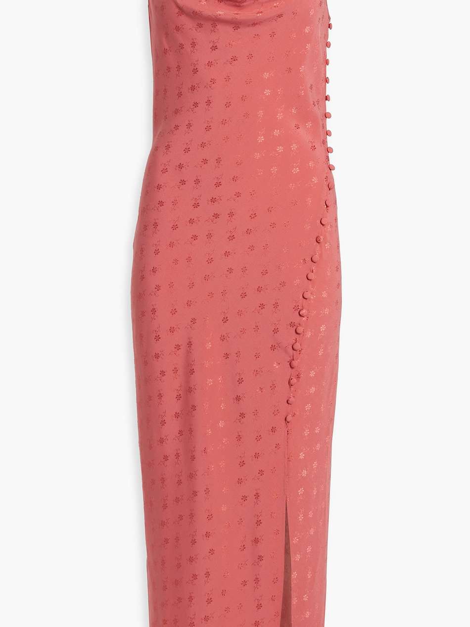 chapel silk-blend floral-jacquard midi slip dress