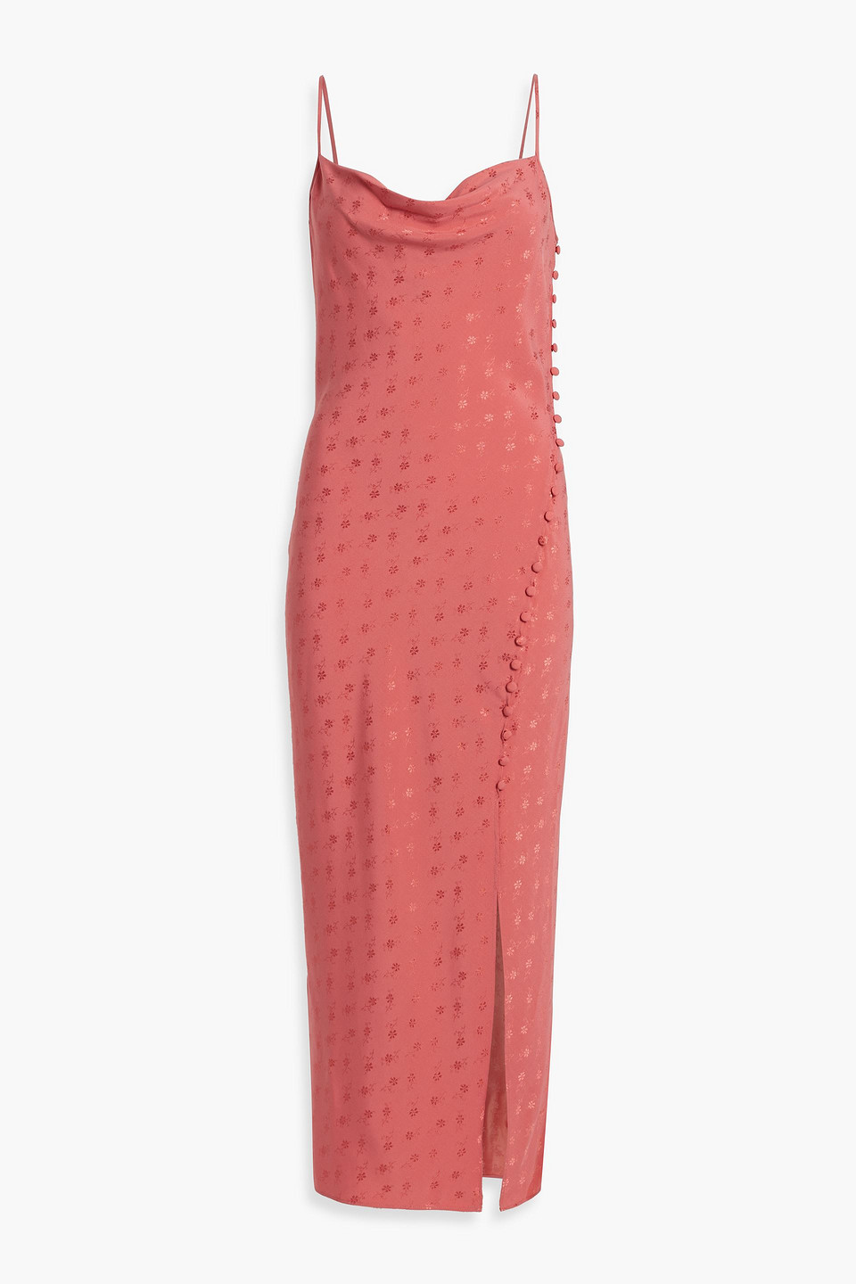 Veronica Beard Chapel Silk-blend Floral-jacquard Midi Slip Dress In Antique Rose
