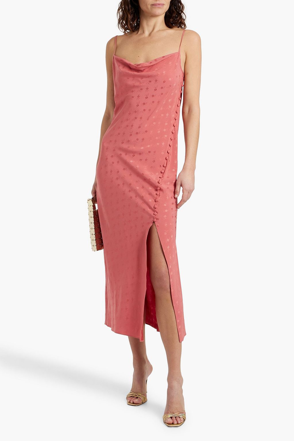 VERONICA BEARD Chapel silk-blend floral-jacquard midi slip dress