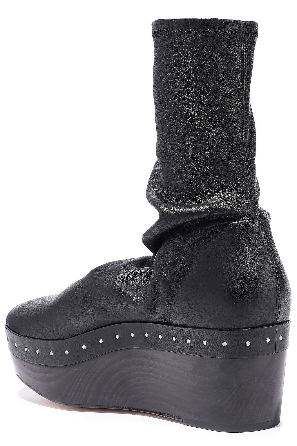RICK OWENS Stretch-leather platform sock boots