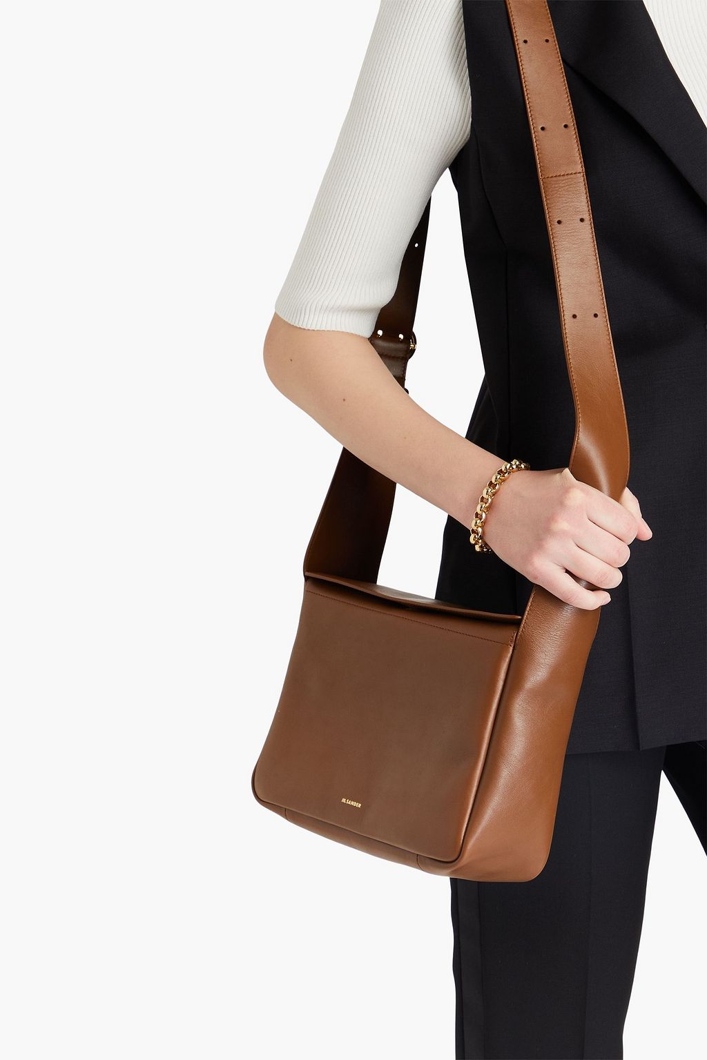 JIL SANDER حقيبة كتف من الجلد