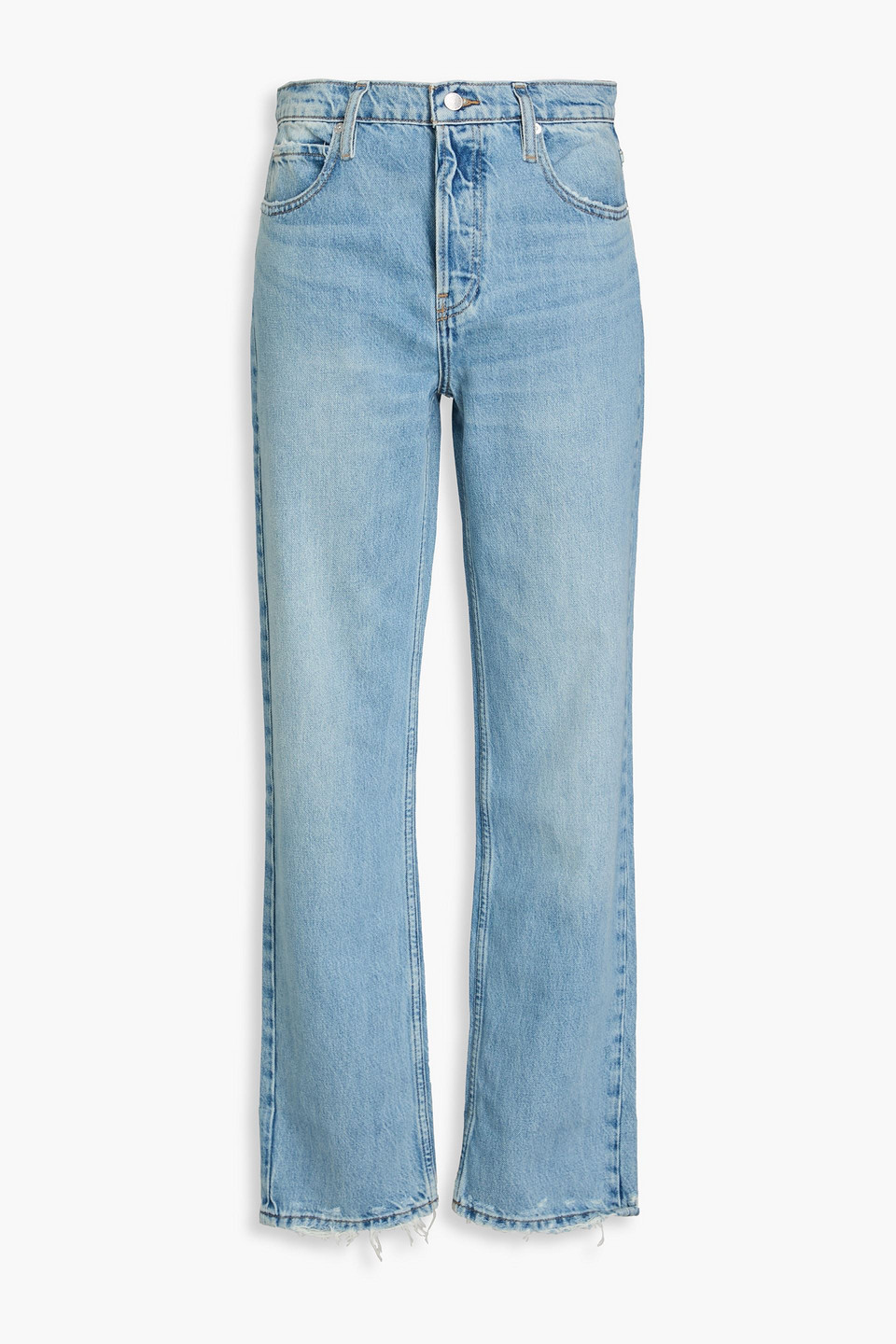 Frame The Slouchy Straight Hoch Sitzende Jeans Mit Geradem Bein In Hellblauer Denim