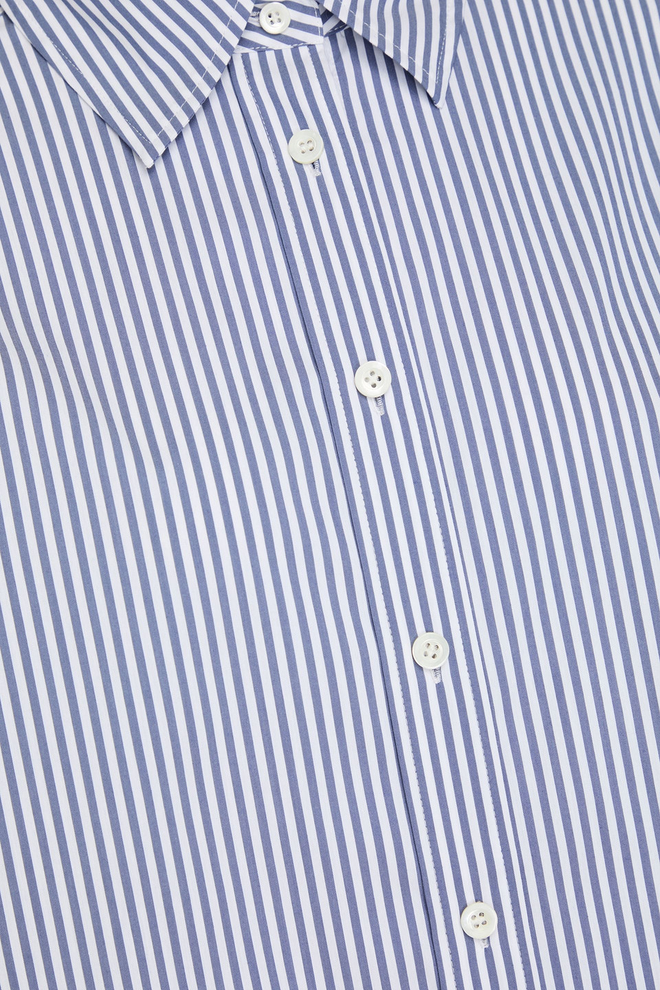 Frame Striped Cotton-blend Poplin Shirt In Slate Blue