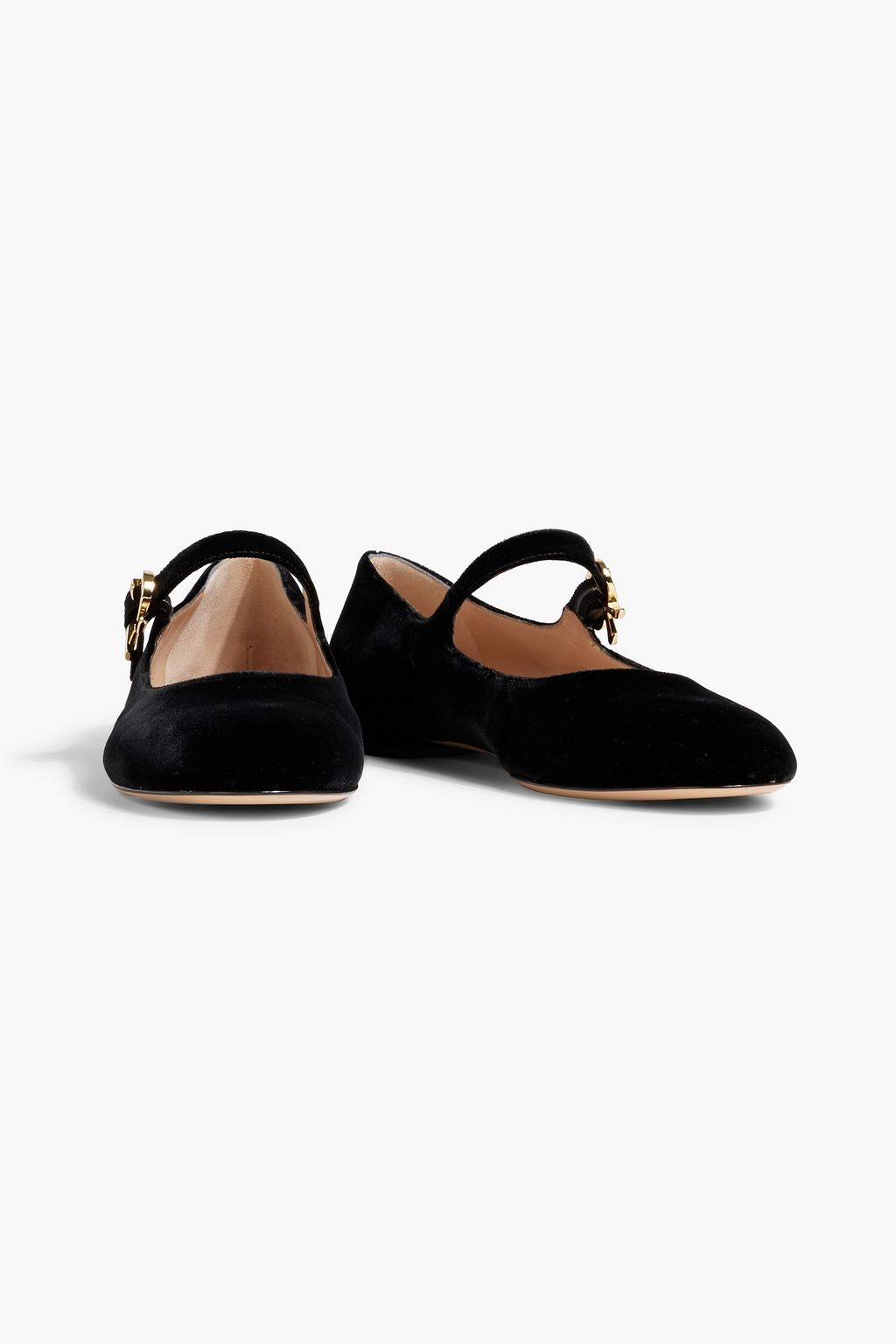 GIANVITO ROSSI Mary Ribbon velvet Mary Jane ballet flats