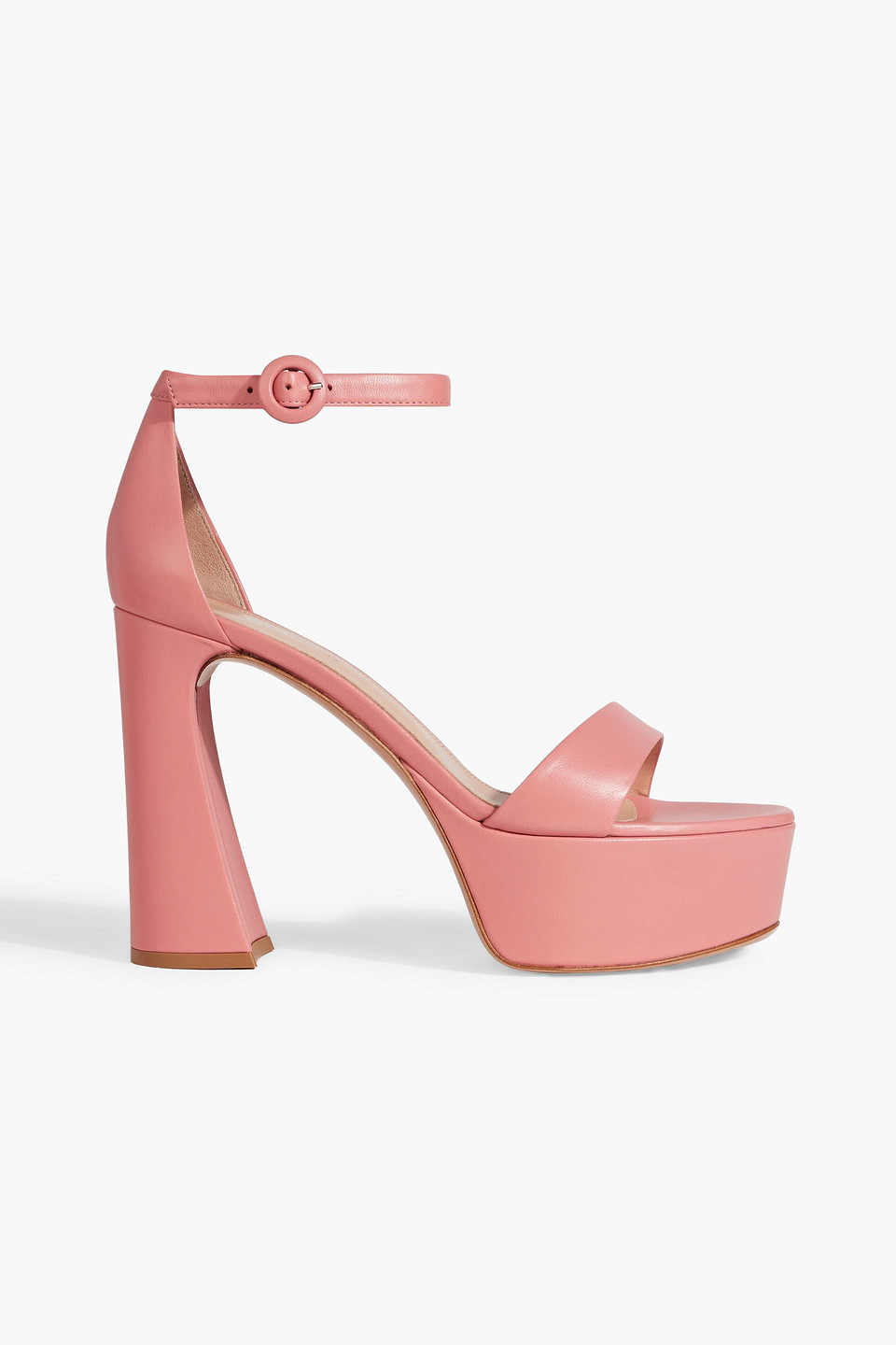 Gianvito Rossi Holly Leather Platform Sandals In Bubblegum