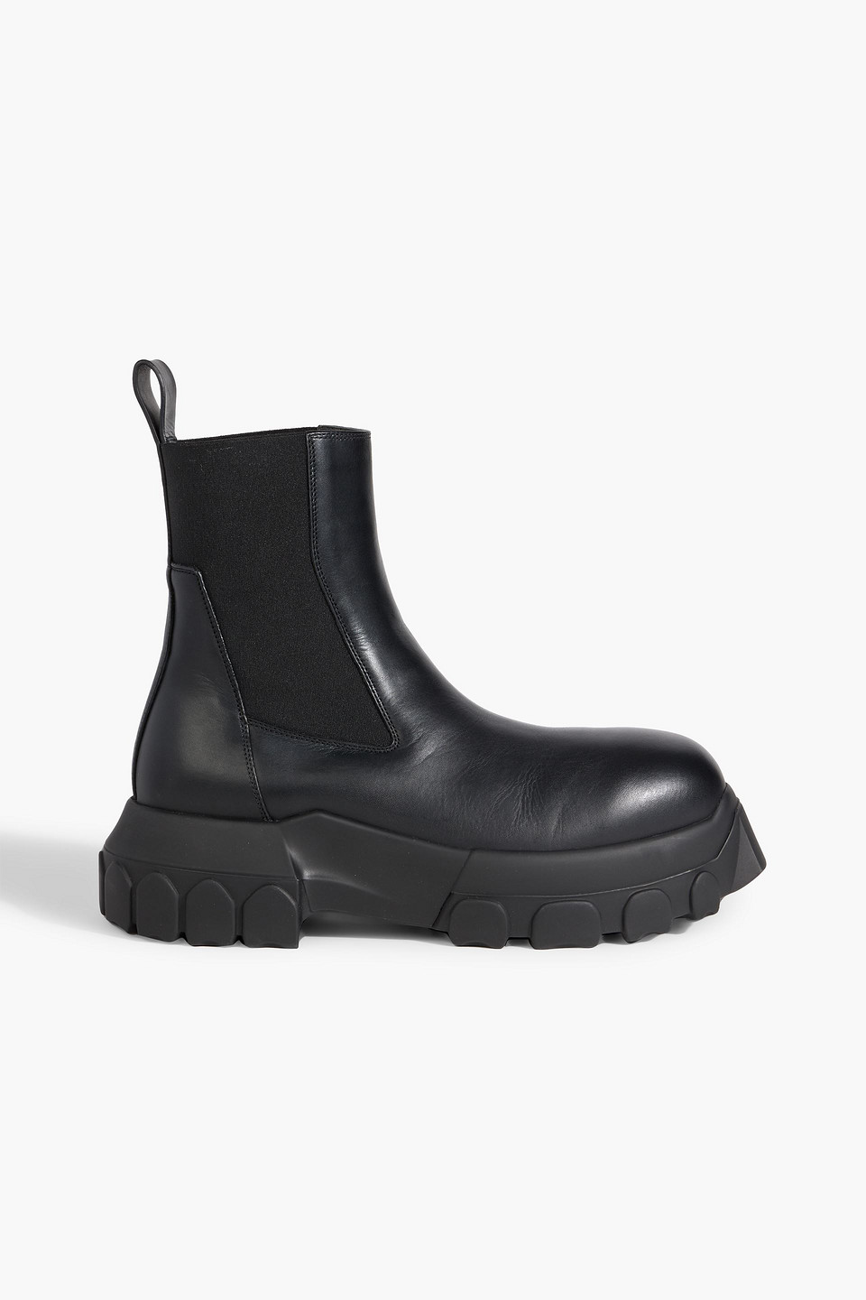 Rick Owens Leather Chelsea Boots In Black