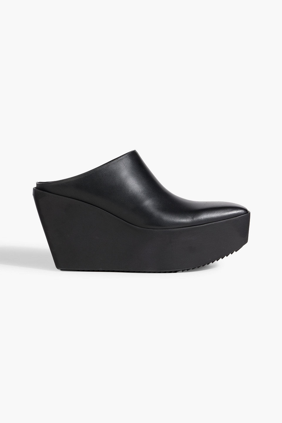 Rick Owens Black Sliver Platform Mules In Black