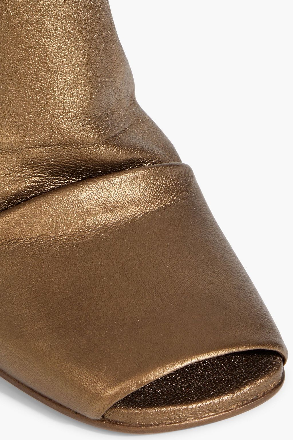RICK OWENS Metallic leather-blend wedge ankle boots