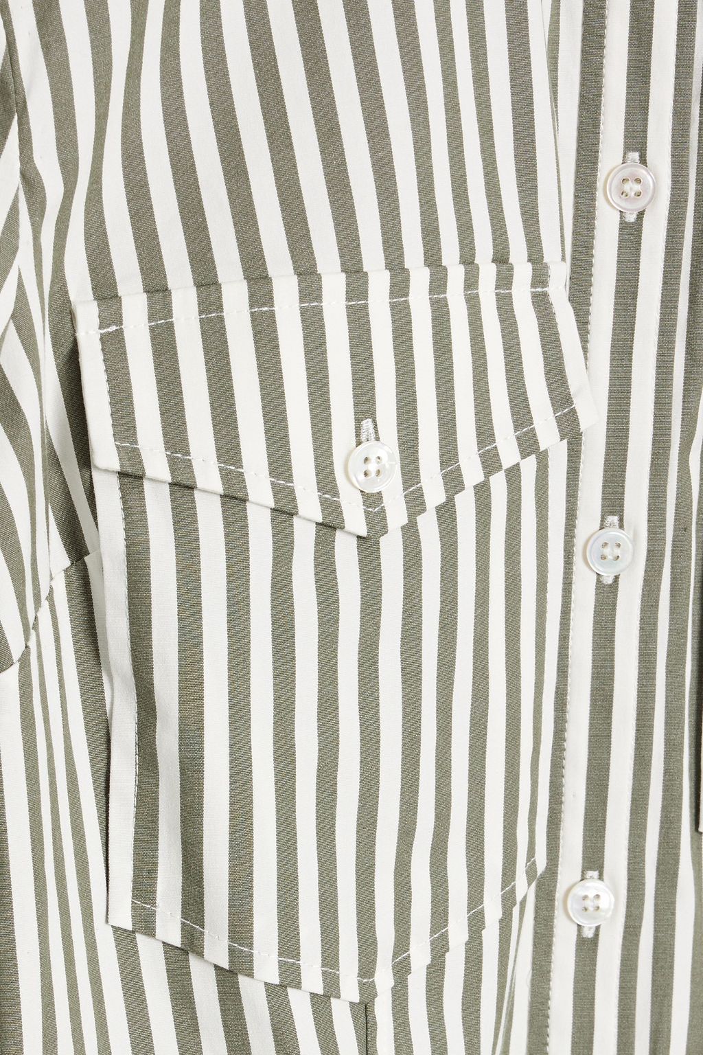 VERONICA BEARD Barnette striped cotton-blend shirt