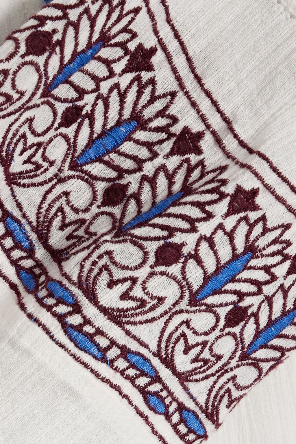 VERONICA BEARD Danica embroidered cotton-gauze mini dress