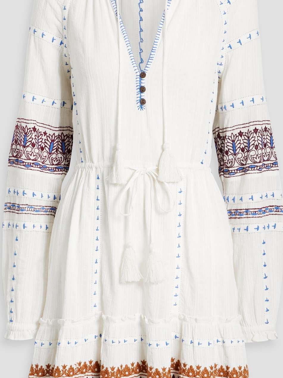 danica embroidered cotton-gauze mini dress