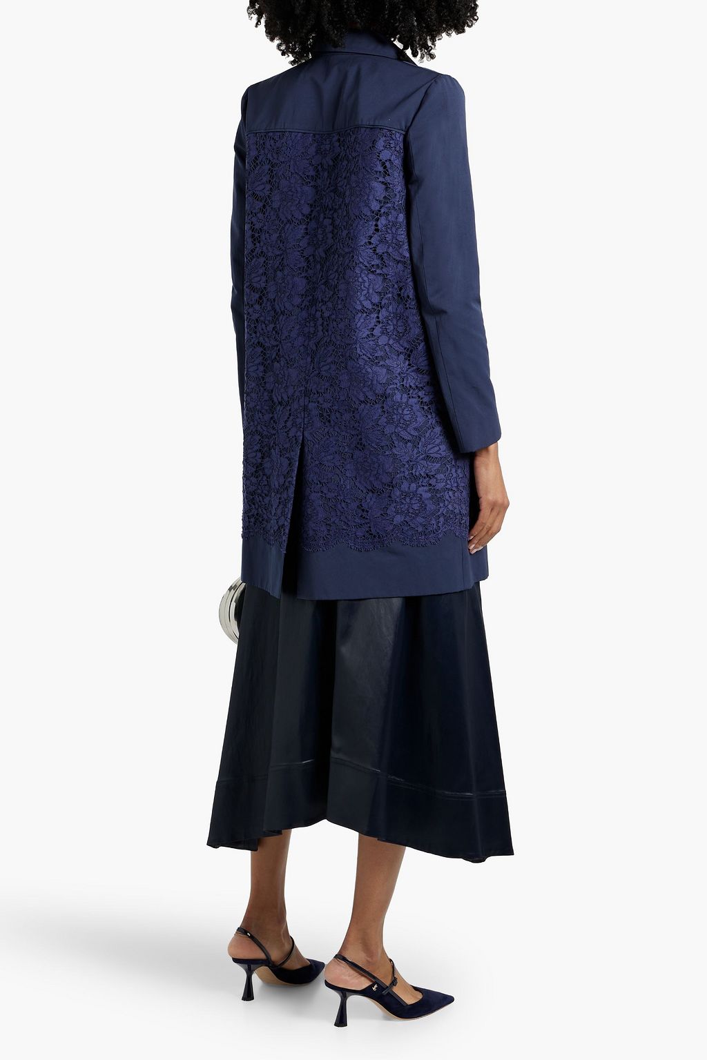 VALENTINO GARAVANI Cotton-blend guipure lace and faille coat