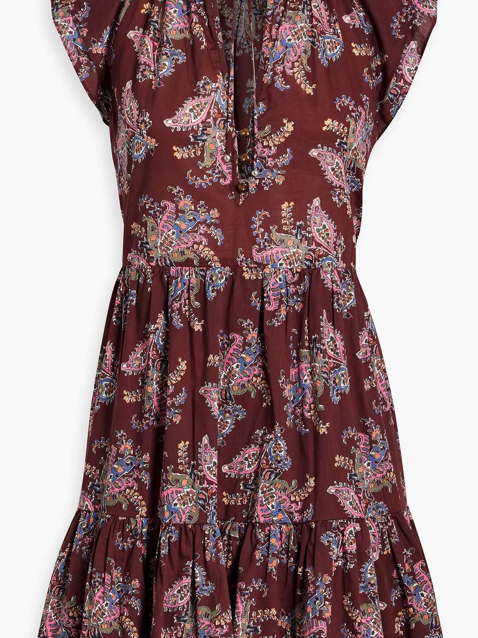 zee tiered printed cotton-voile mini dress