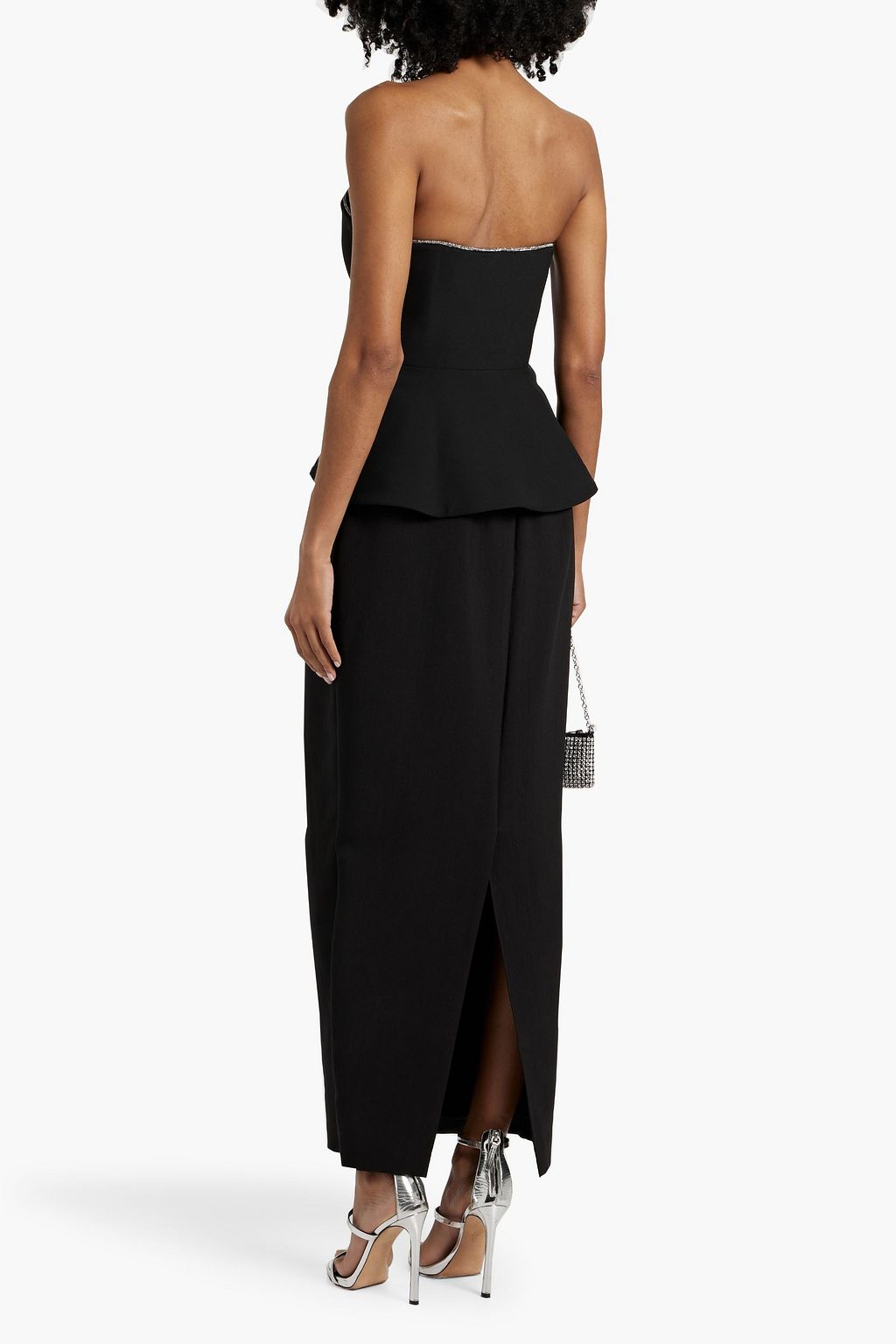 VERONICA BEARD Norma strapless crystal-embellished crepe bustier top