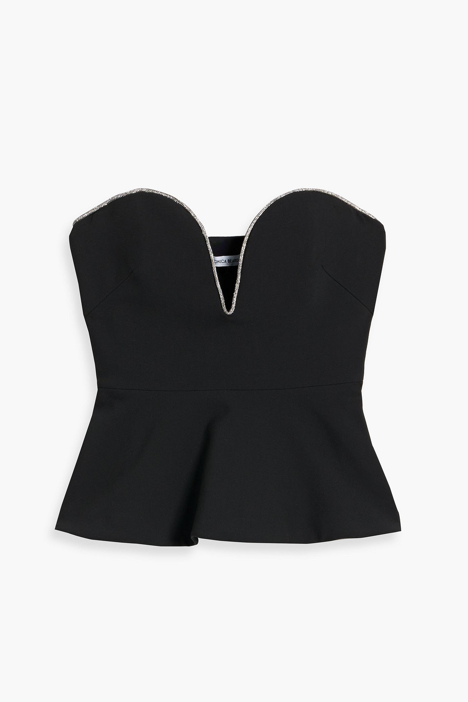 Veronica Beard Norma Strapless Crystal-embellished Crepe Bustier Top In Black