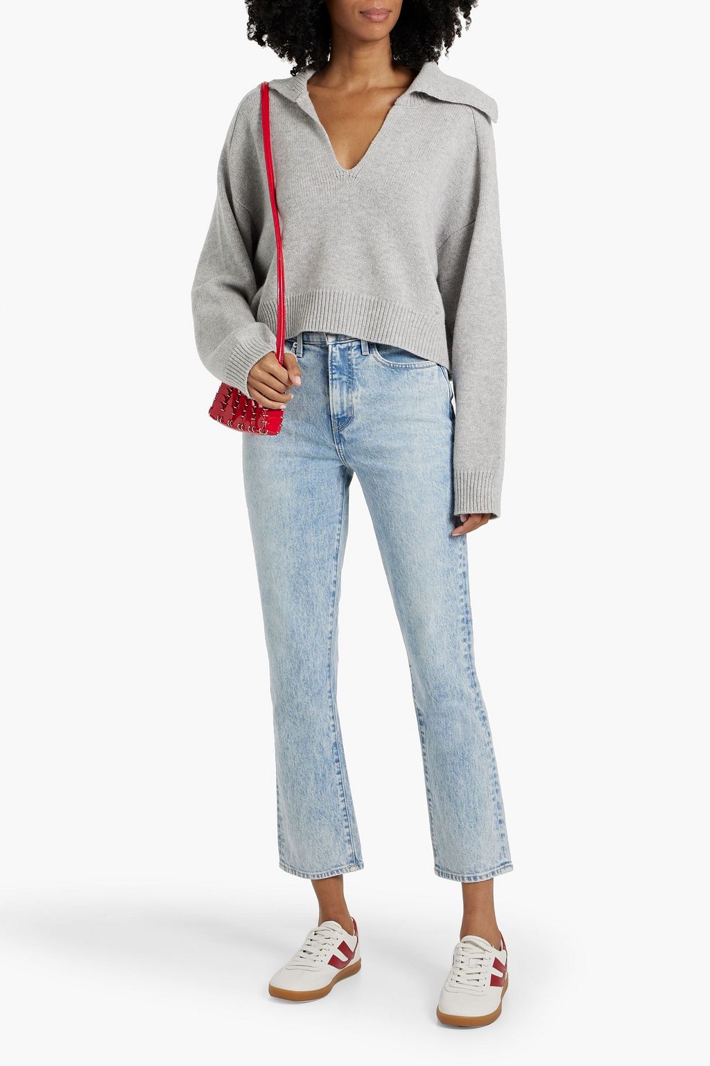 VERONICA BEARD Alenah acid-wash high-rise slim-leg jeans