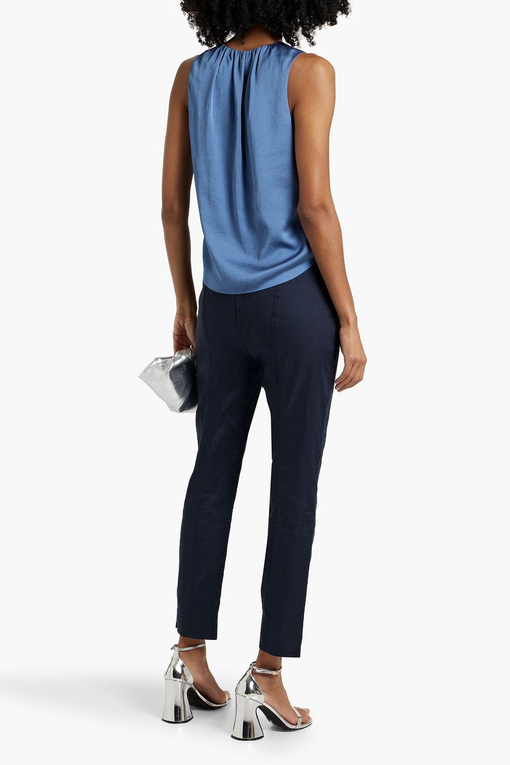 VERONICA BEARD Honolulu cropped linen-blend slim-leg pants