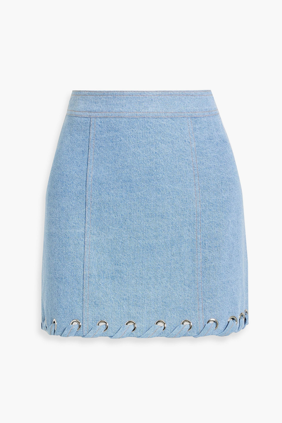 Veronica Beard Davey Embellished Denim Mini Skirt In Light Denim