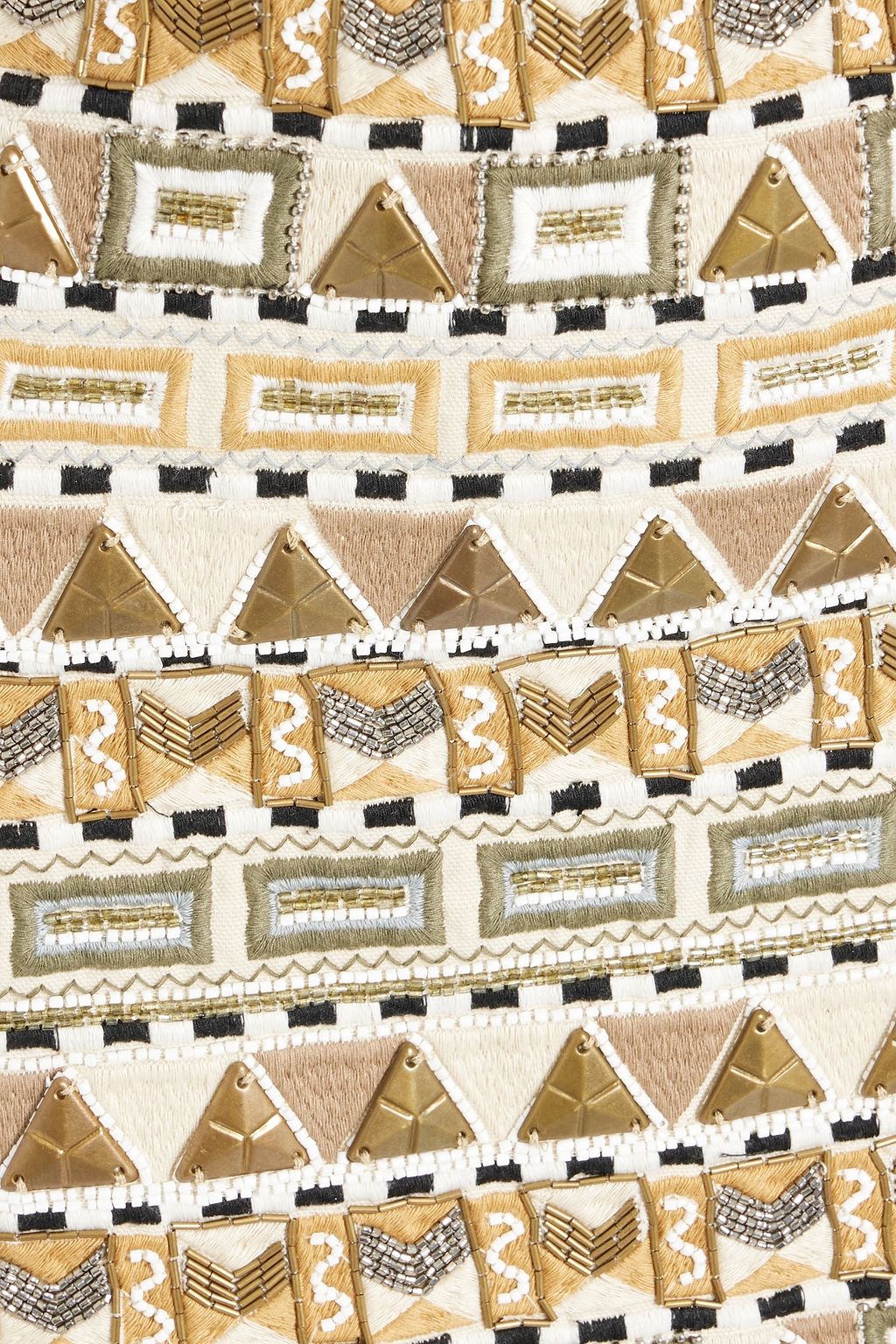 VERONICA BEARD Riel embellished cotton-canvas mini skirt