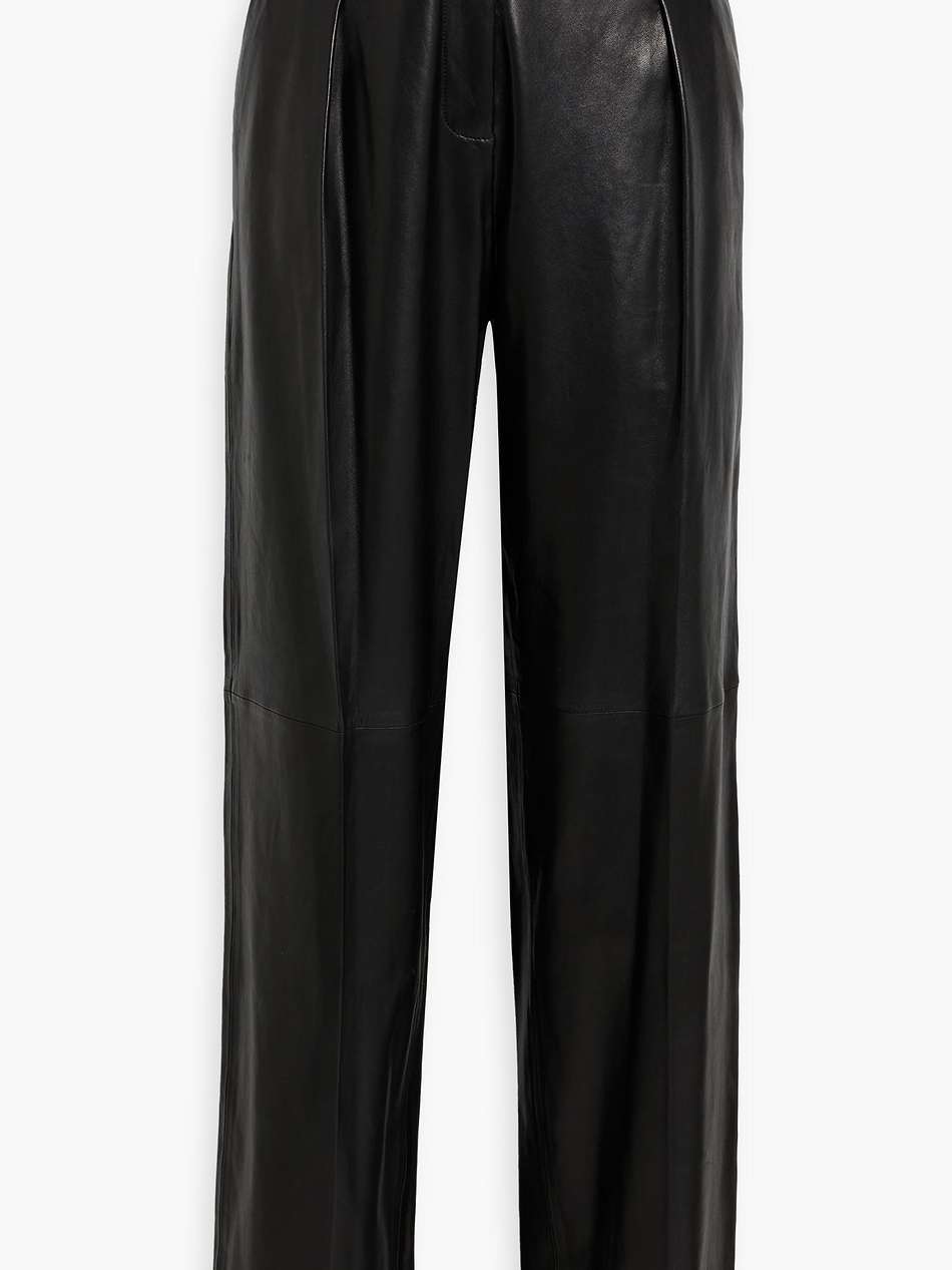 eveli leather straight-leg pants