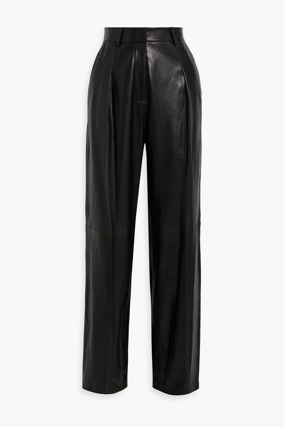 Iro Eveli Leather Straight-leg Pants In Black