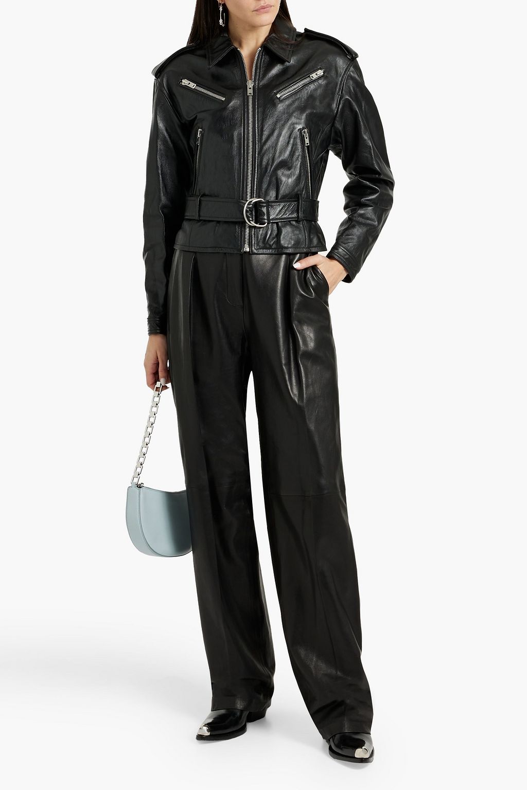 IRO Leom belted leather biker jacket