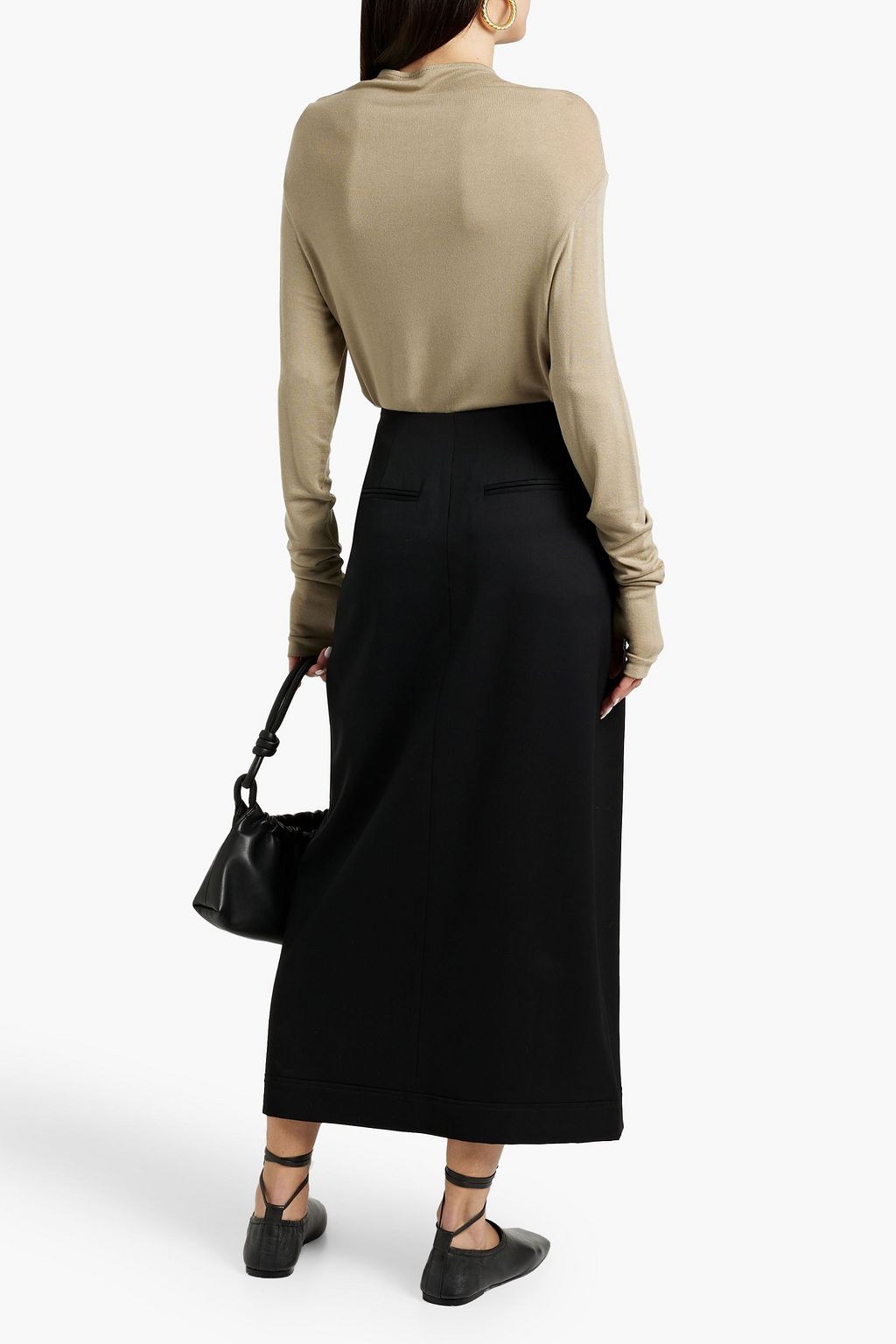 A.EMERY Joan wool-twill midi wrap skirt