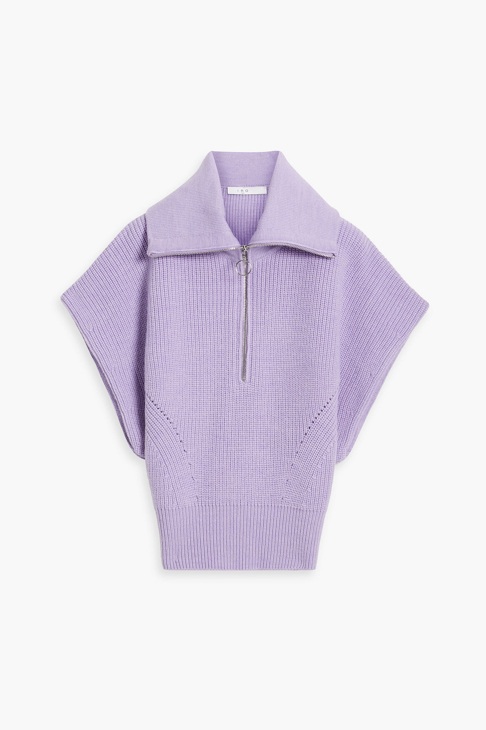 Iro Avona Ribbed Wool Half-zip Sweater In Lavender