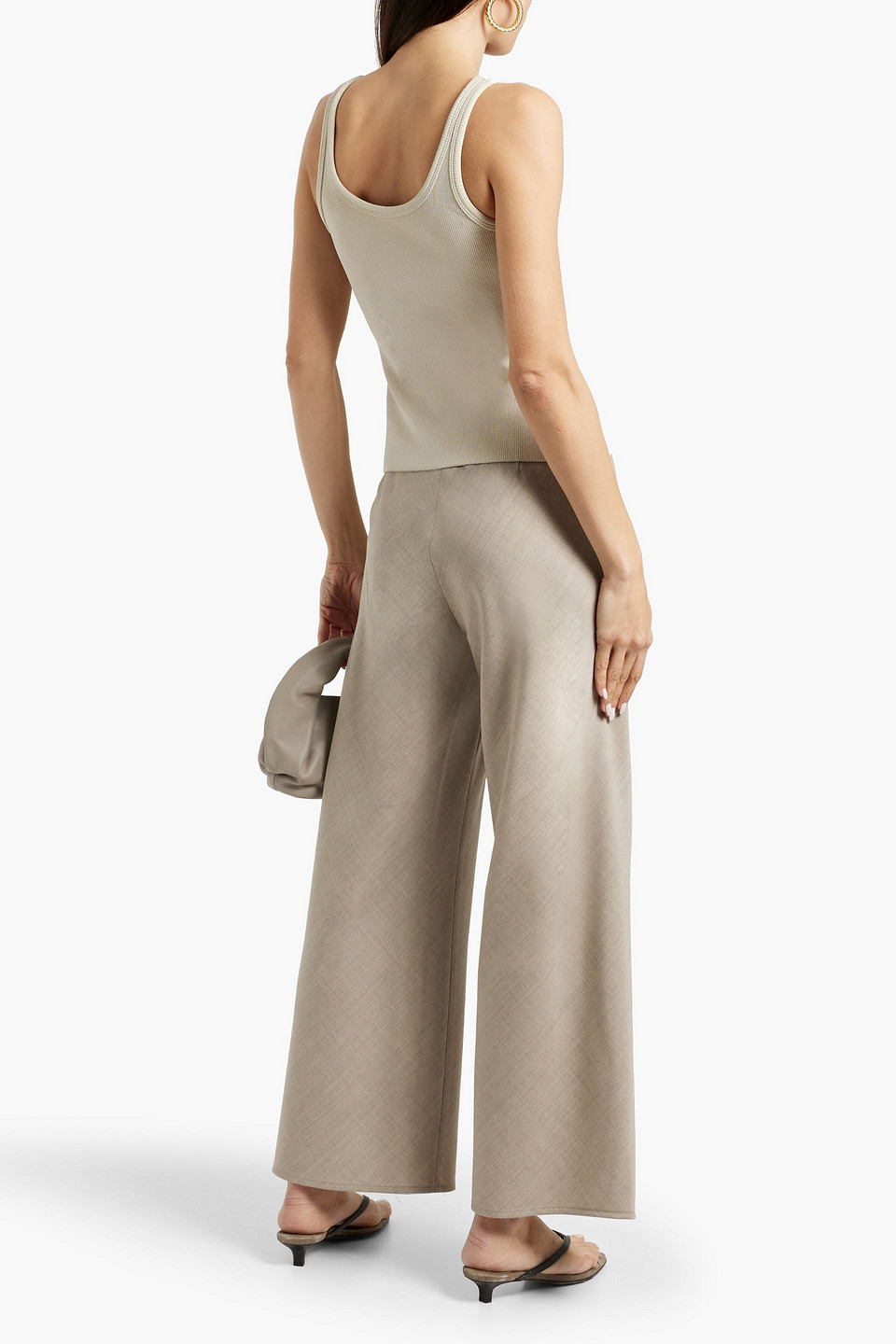 A.emery Myrna Wool-twill Wide-leg Pants In Dark Gray