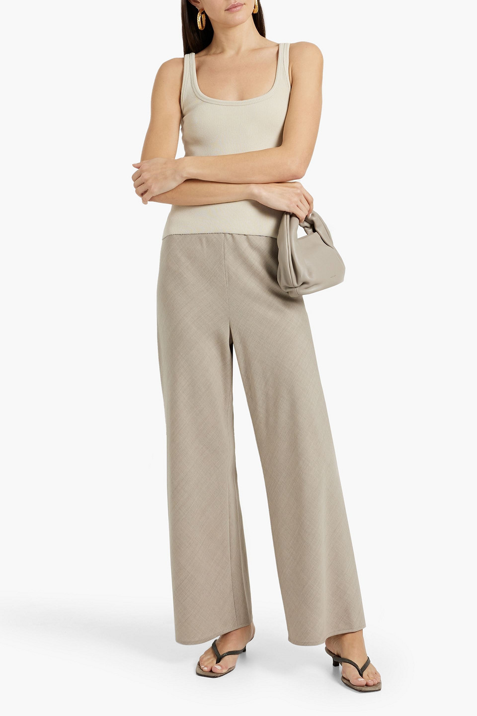 A.emery Myrna Wool-twill Wide-leg Pants In Dark Gray