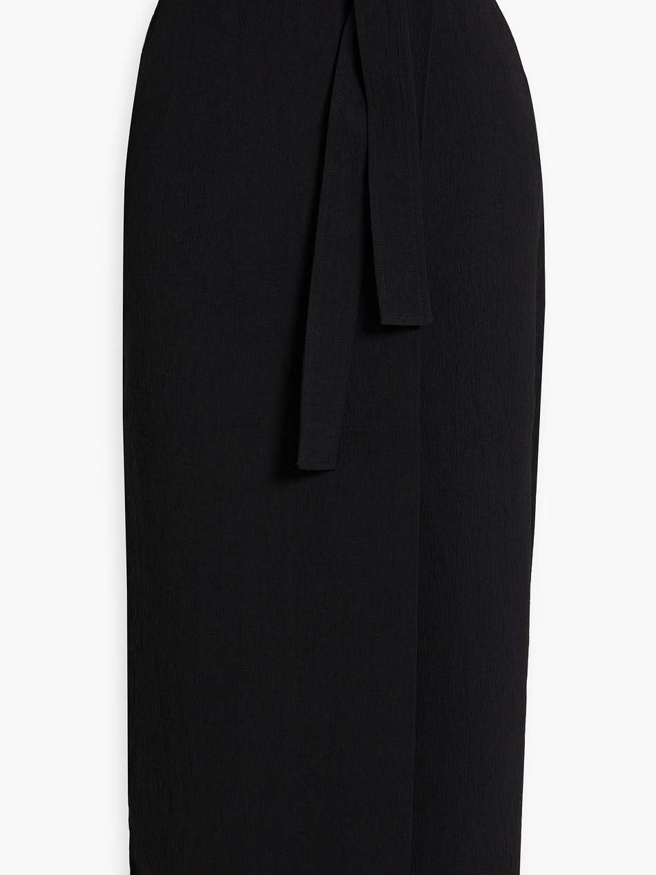 ven belted seersucker midi skirt