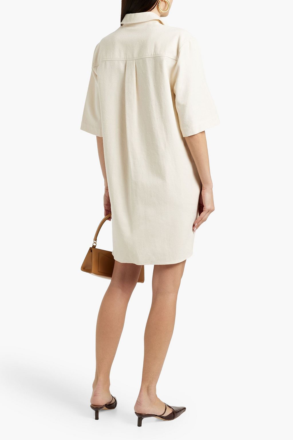 LOULOU STUDIO Basava cotton-blend twill mini shirt dress