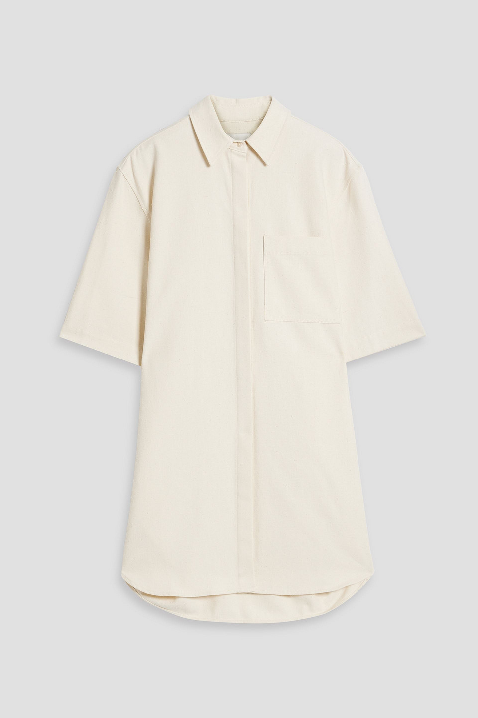 LOULOU STUDIO BASAVA SLUB COTTON-BLEND TWILL MINI SHIRT DRESS