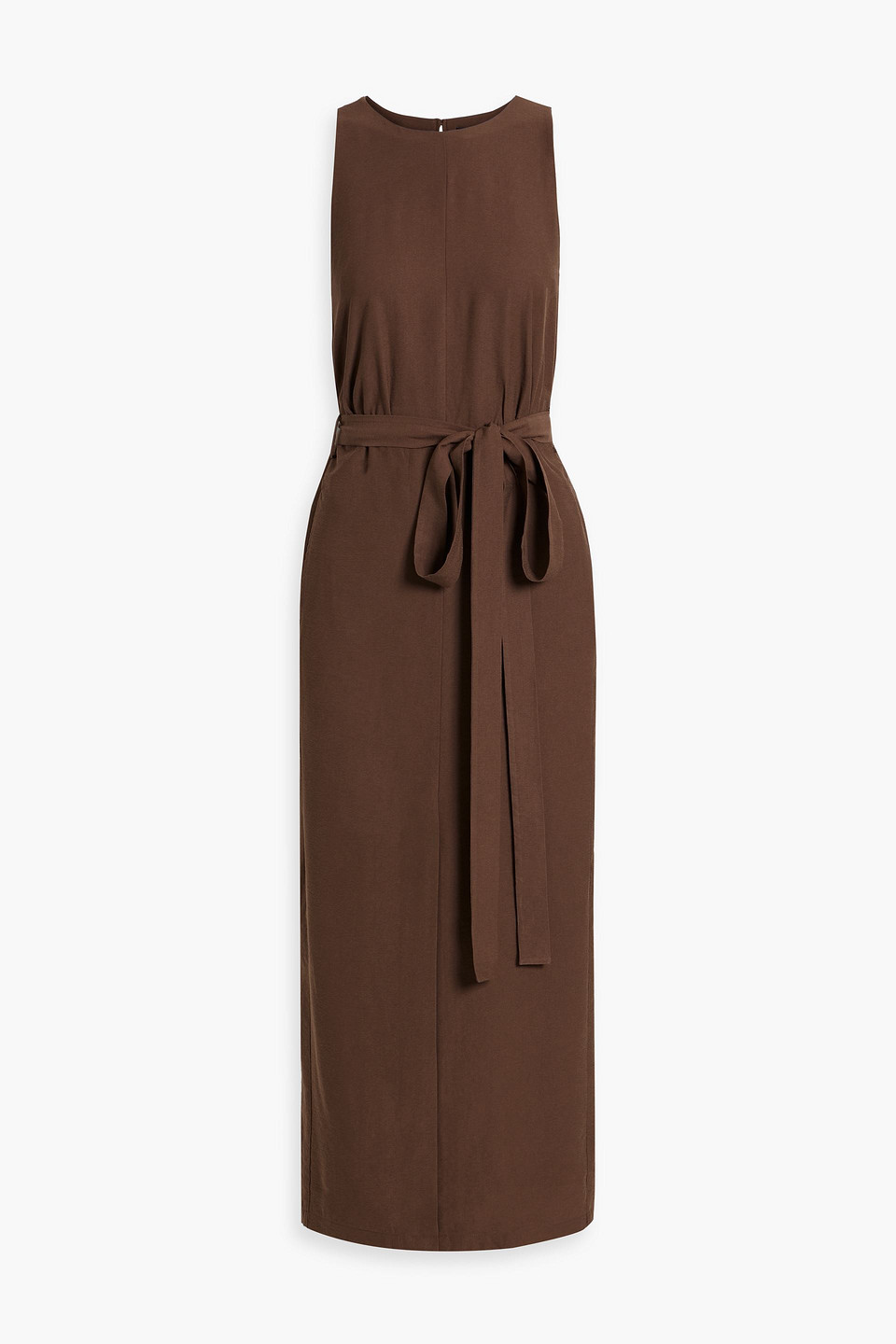 A.emery Uli Belted Twill Midi Dress In Chocolate