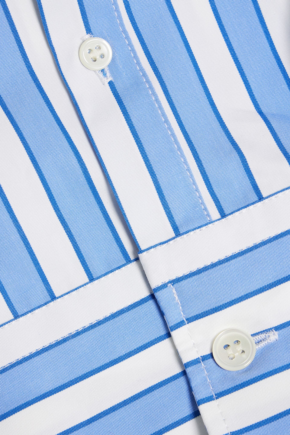 Jw Anderson Draped Striped Cotton-poplin Shirt In Light Blue