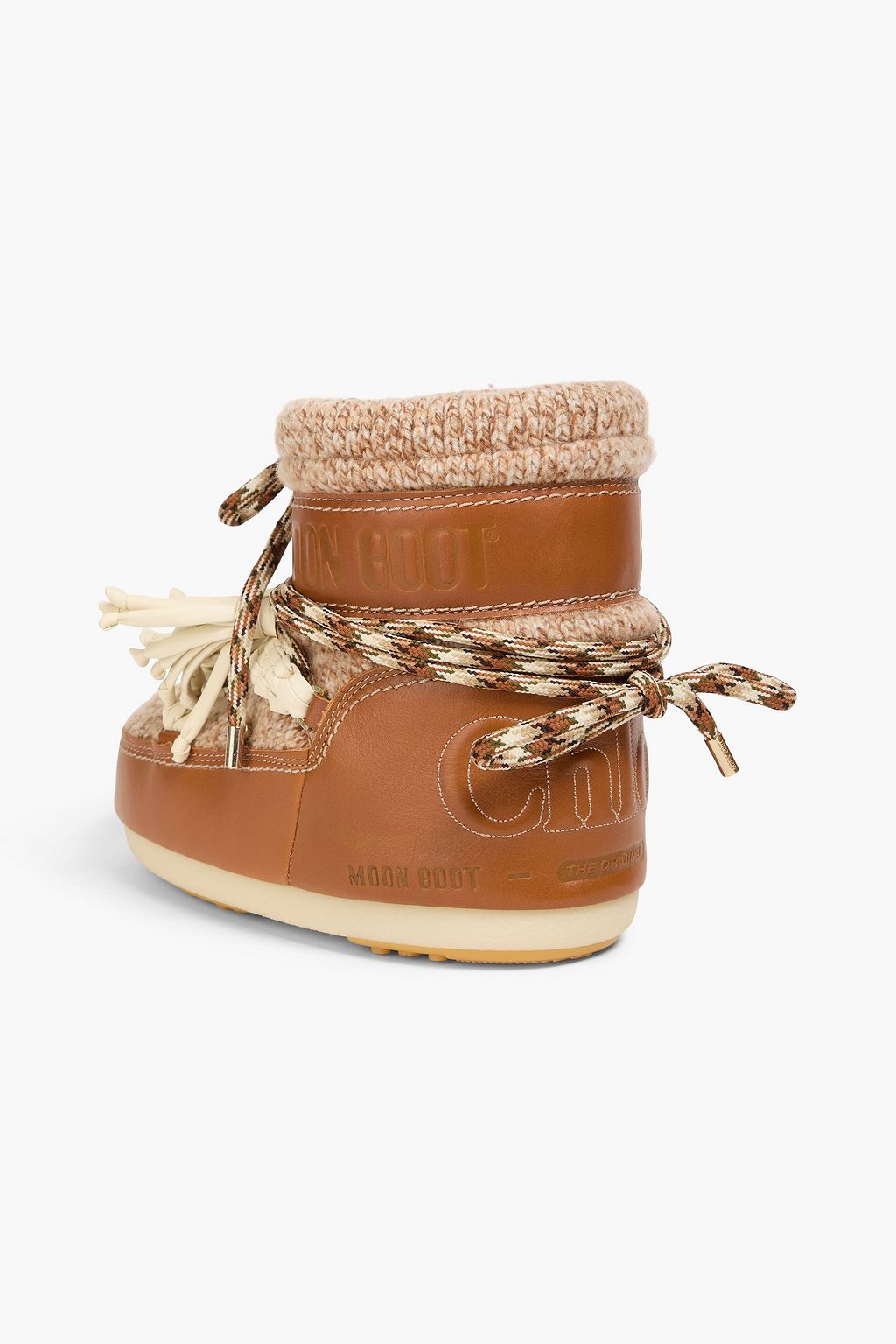 CHLOÉ X MOON BOOT ウール&レザー スノーブーツ