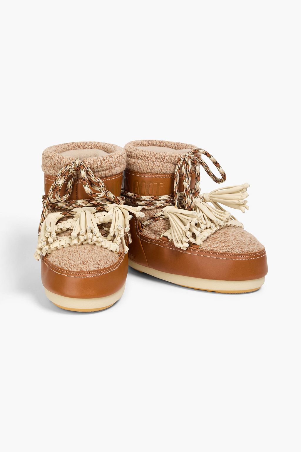 CHLOÉ X MOON BOOT ウール&レザー スノーブーツ