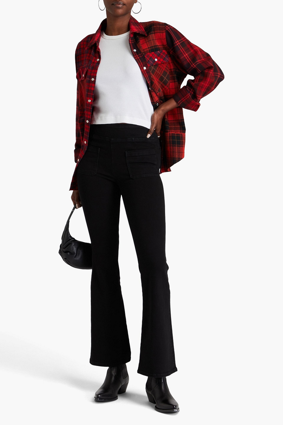 FRAME LE BARDOT JETSET HIGH-RISE FLARED JEANS
