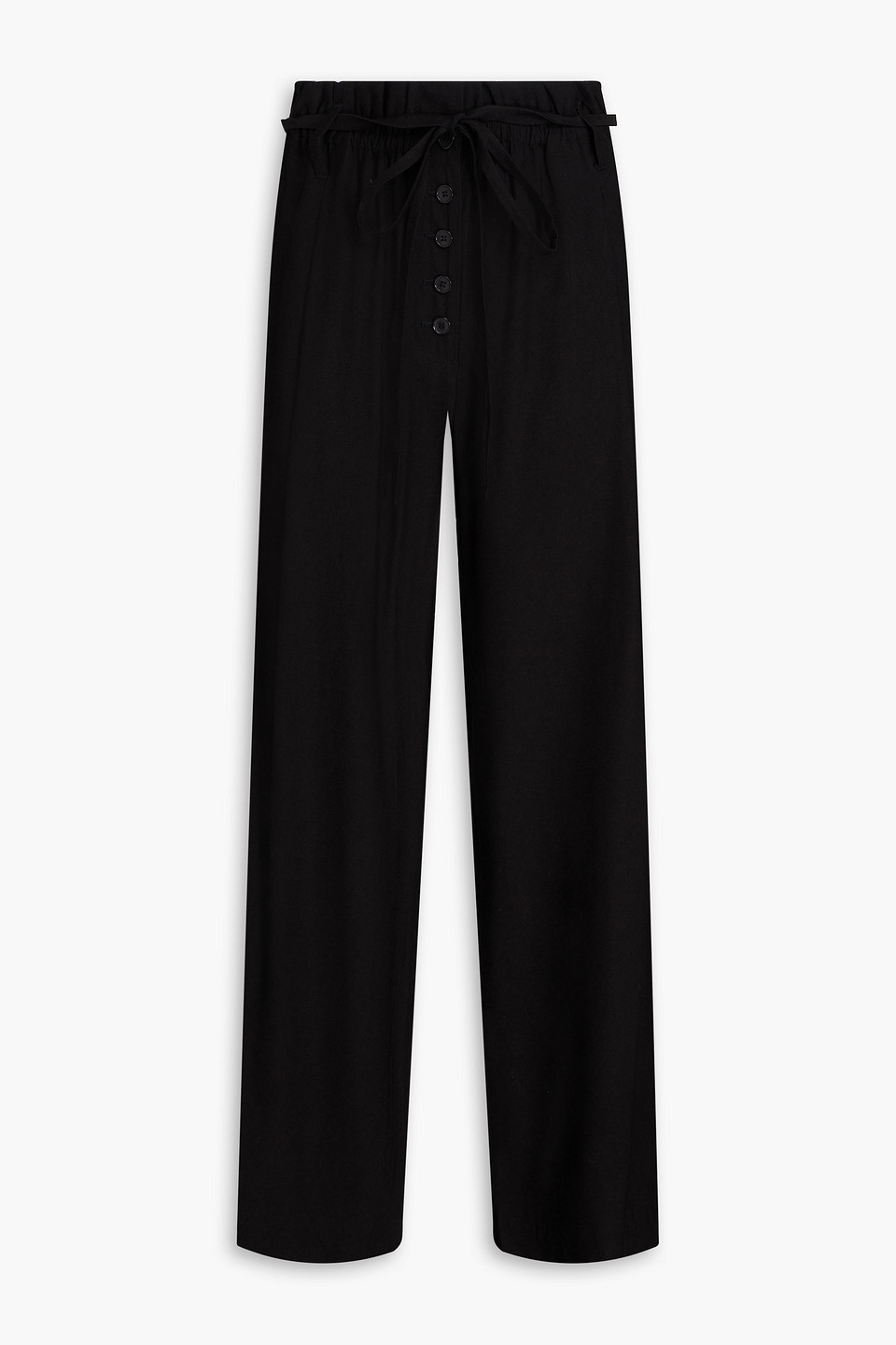 A.emery Macie Belted Cotton-blend Twill Wide-leg Pants In Black