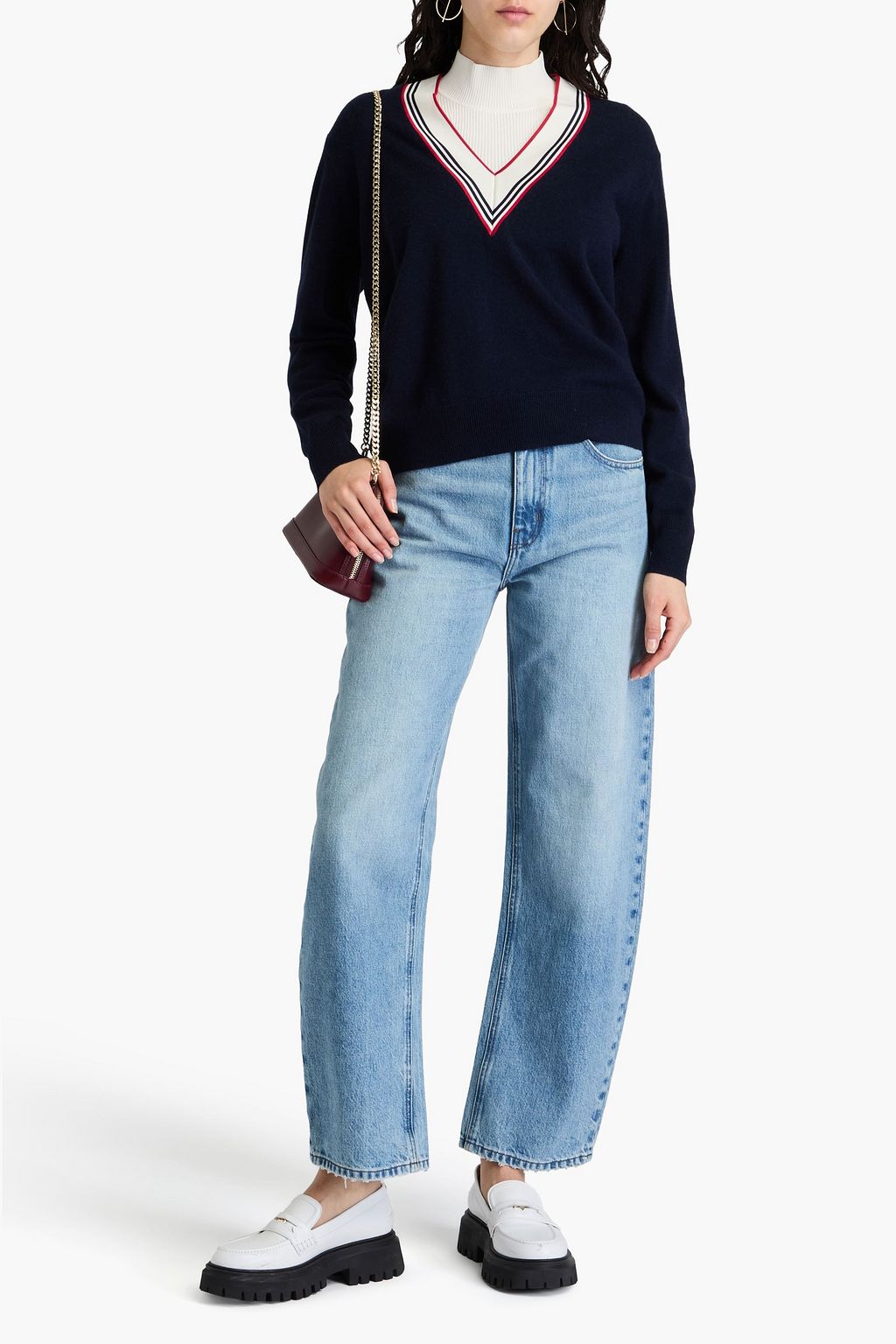 SANDRO Wool and cashmere-blend sweater