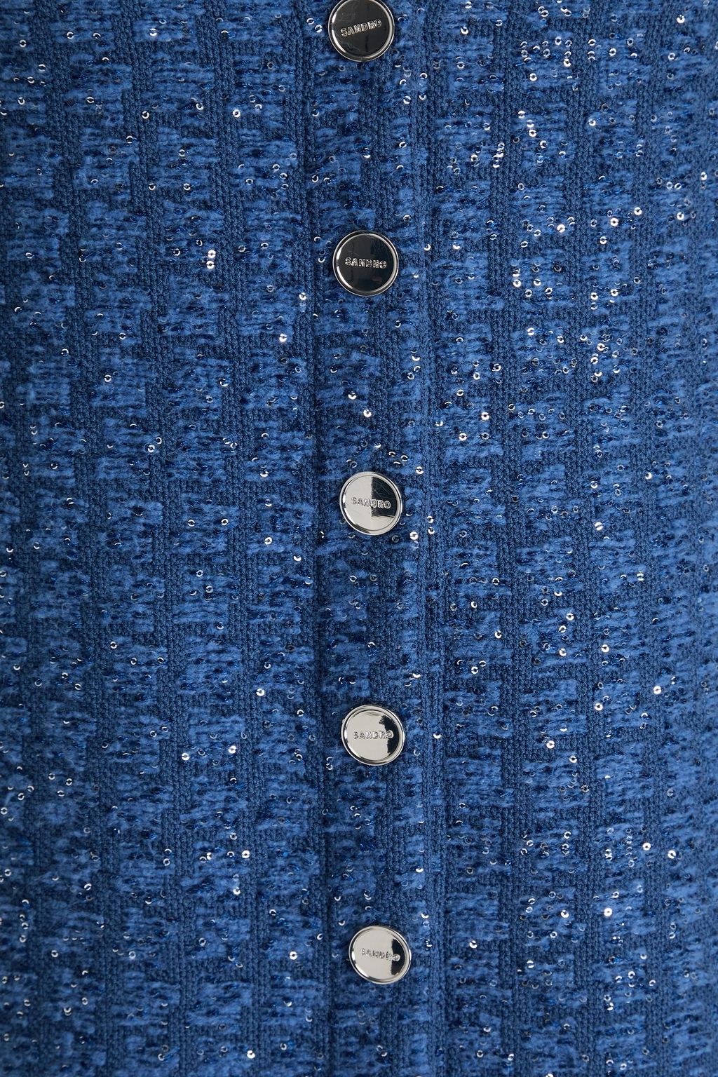 SANDRO Sequin-embellished bouclé-tweed mini dress