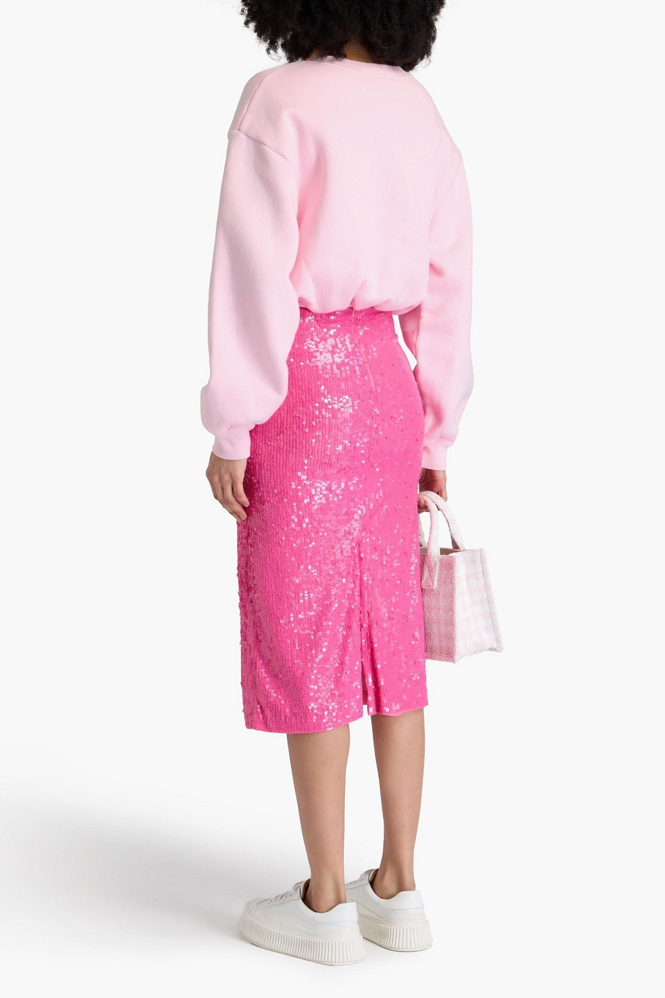  Sandro - Cropped Sweatshirt Aus Baumwollfleece - Pink - 3 