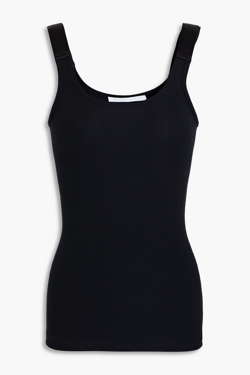 Helmut Lang Geripptes Tanktop Aus Jersey Aus Stretch-modal In Schwarz