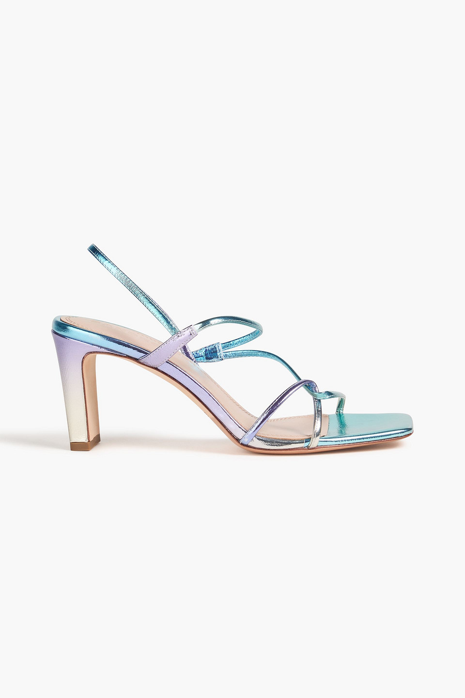 Sandro Sandalen Aus Metallic-leder In Bunt