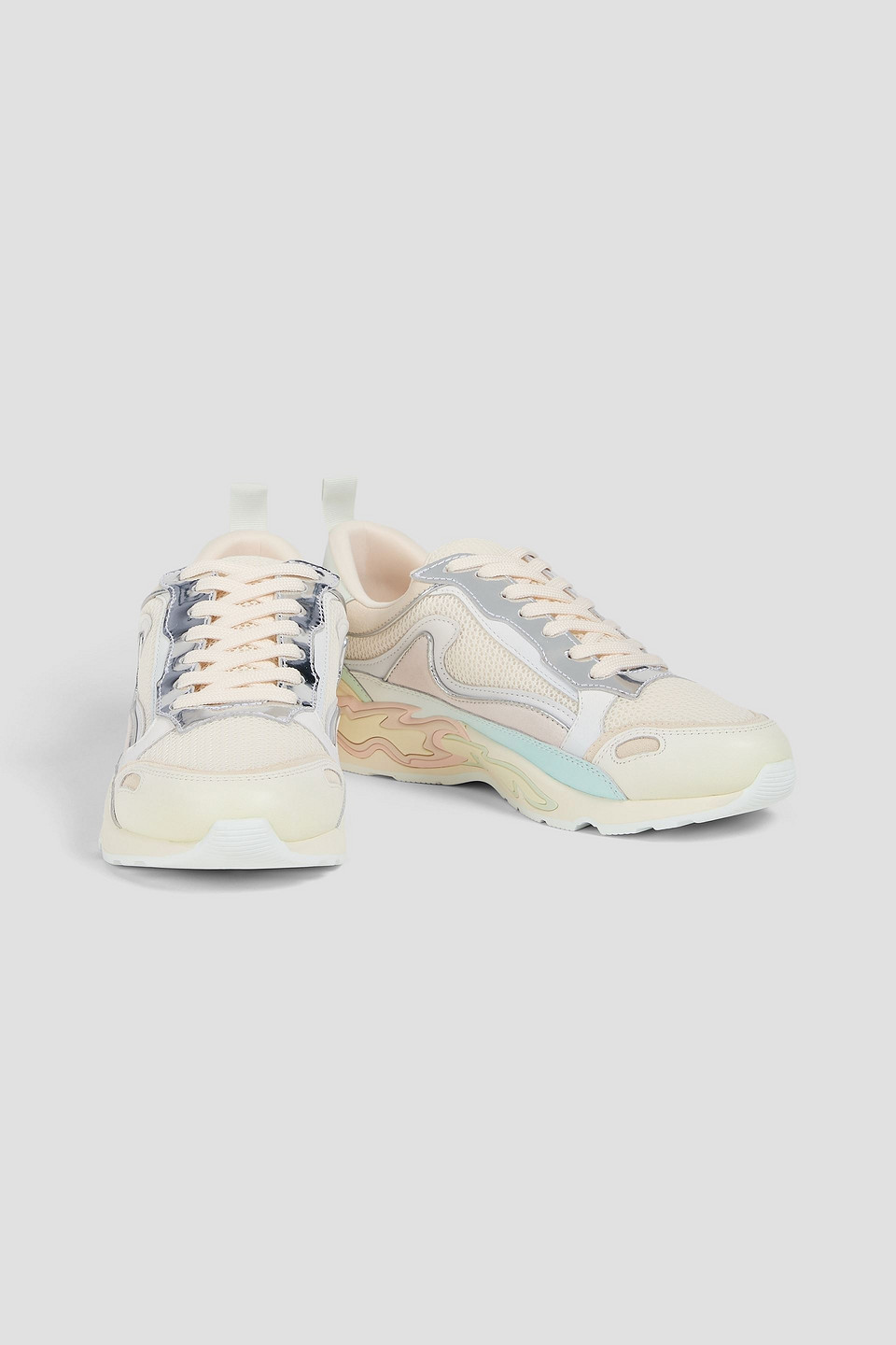  Sandro - Sneakers Aus Metallic-leder Und Mesh - Weiß - Eu 35 