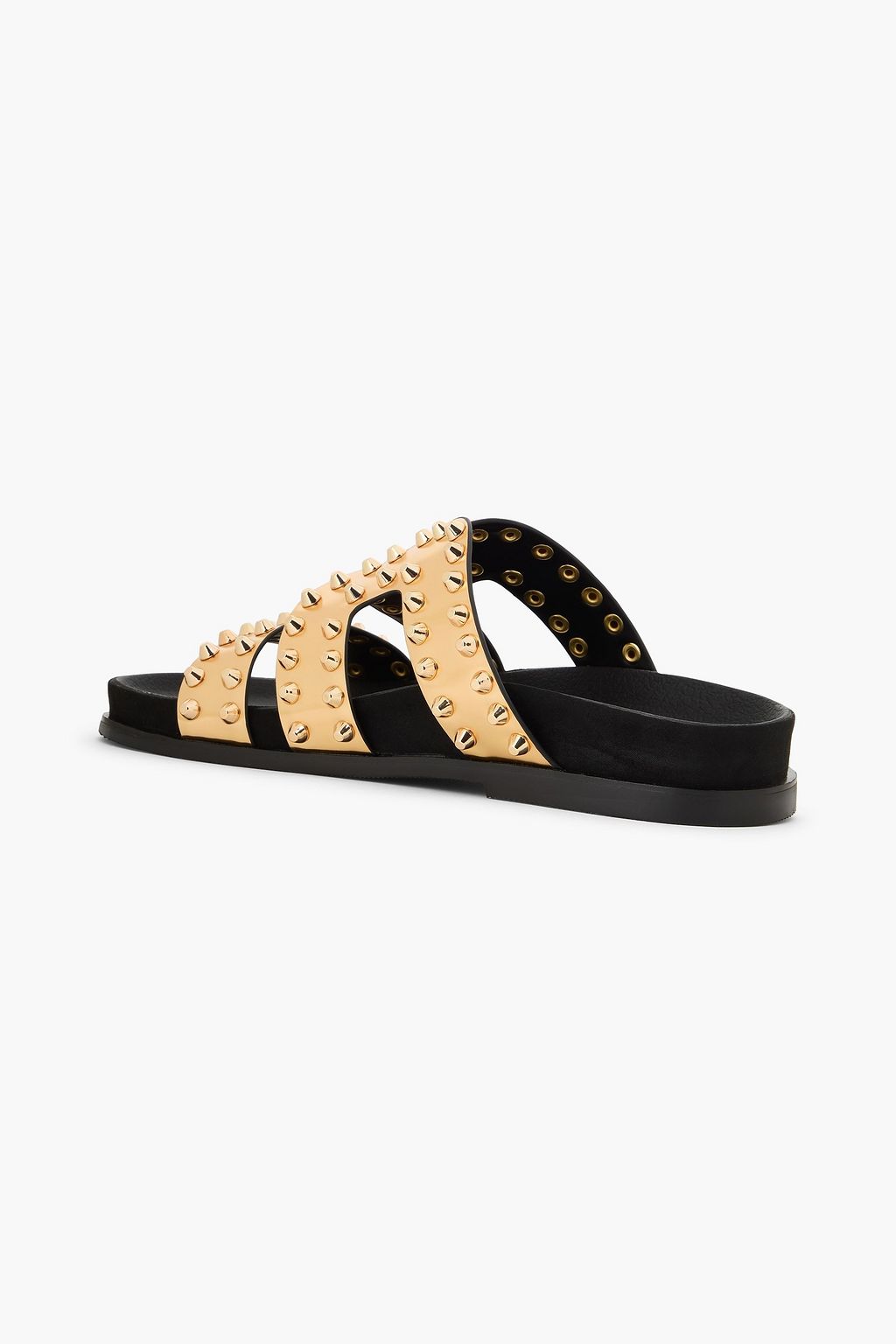 SANDRO レザー サンダル スタッズ付き メタリック