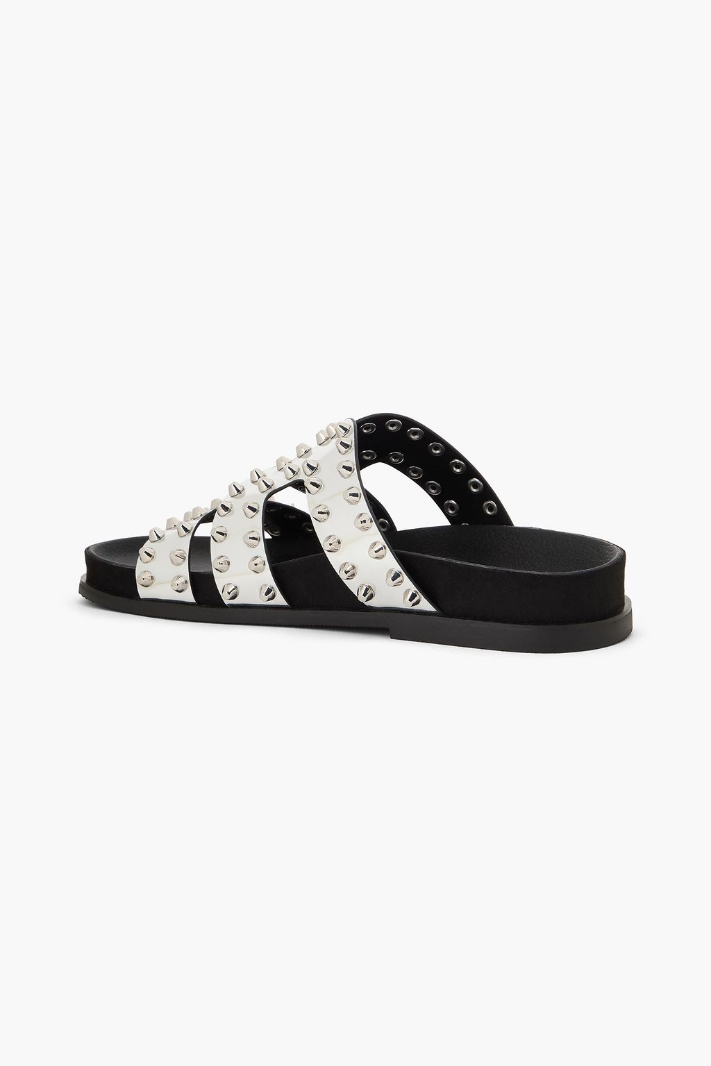 SANDRO Studded metallic leather sandals