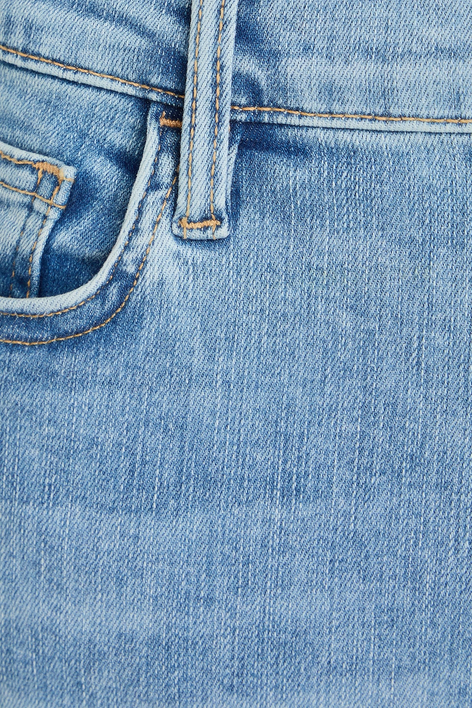 Shop Frame Le High Straight Cropped High-rise Straight-leg Jeans In Light Denim