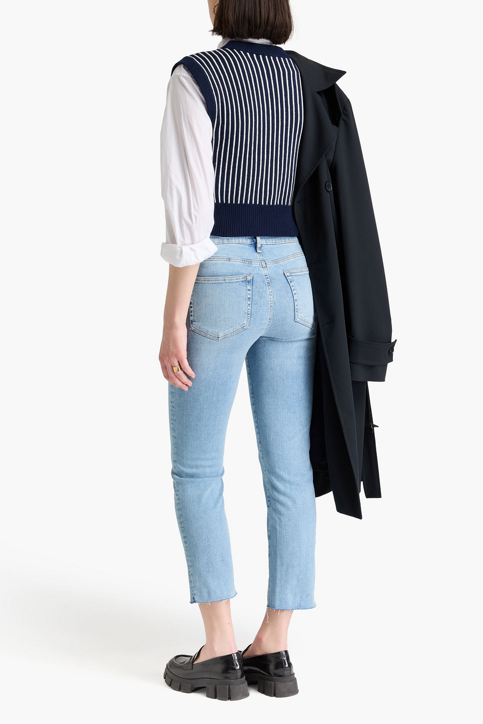 FRAME LE HIGH STRAIGHT CROPPED HIGH-RISE STRAIGHT-LEG JEANS