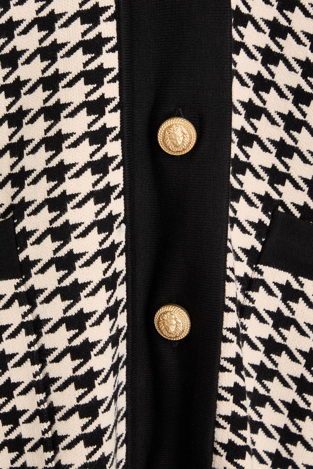 SANDRO Houndstooth knitted cardigan